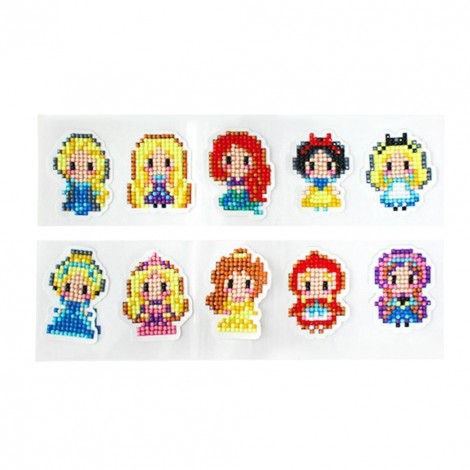 DIY Cute Cartoon Round  Diamond  Sticker for Children