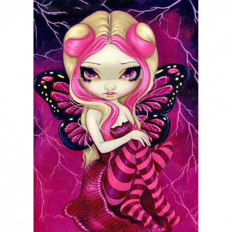 Big Eyes Doll-Round Diamond-30*40CM