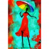 Red Dress Woman - Full Round Diamond - 30x40cm