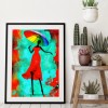 Red Dress Woman - Full Round Diamond - 30x40cm