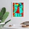 Red Dress Woman - Full Round Diamond - 30x40cm