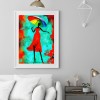 Red Dress Woman - Full Round Diamond - 30x40cm
