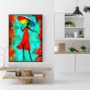 Red Dress Woman - Full Round Diamond - 30x40cm