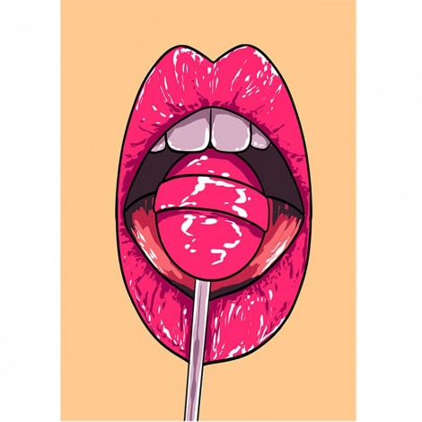 Full Round Drill Mosaic Diamond Painting DIY Lipstick 5D Rhinestone Picture