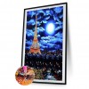 Moon Eiffel Tower - Full Round Diamond - 30x40cm