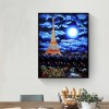 Moon Eiffel Tower - Full Round Diamond - 30x40cm