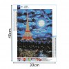 Moon Eiffel Tower - Full Round Diamond - 30x40cm