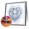 Two Horses - Partial Round Diamond - 30x30cm