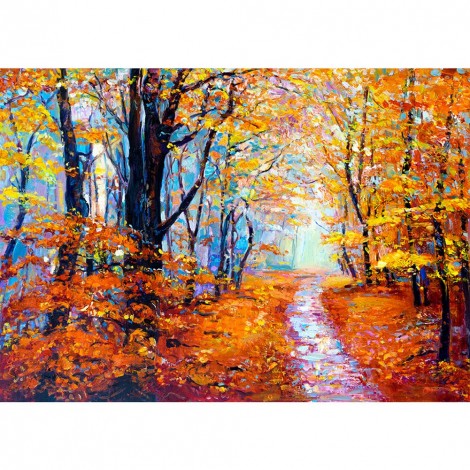 Autumn Maple Forest - Full Round Diamond - 40x30cm