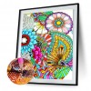 Resin Full Round Diamond Painting Abstract Flower Pattern Handmade Picture