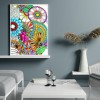 Resin Full Round Diamond Painting Abstract Flower Pattern Handmade Picture