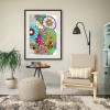 Resin Full Round Diamond Painting Abstract Flower Pattern Handmade Picture