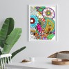 Resin Full Round Diamond Painting Abstract Flower Pattern Handmade Picture