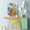 Resin Full Round Diamond Painting Abstract Flower Pattern Handmade Picture
