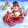 Coon Snowman - Square Diamond - 40x40cm