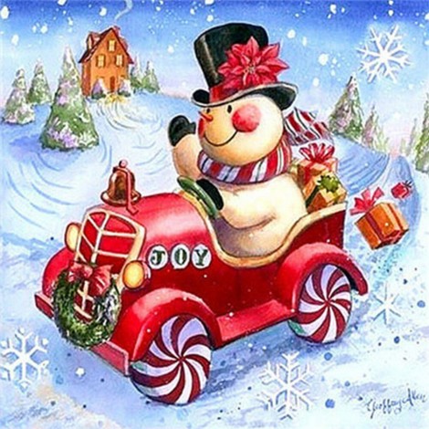 Coon Snowman - Square Diamond - 40x40cm