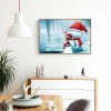 Girl and Snowman - Full Round Diamond - 40x30cm