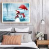 Girl and Snowman - Full Round Diamond - 40x30cm