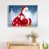 Santa Wearing Glasses - Full Round Diamond - 40x30cm