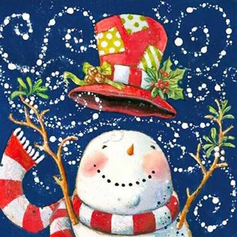 Bald Snowman - Full Round Diamond - 30*30cm