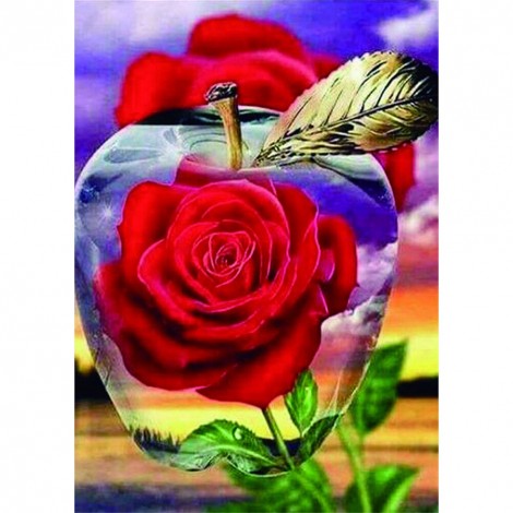 Apple Rose - Full Round Diamond - 30x40cm