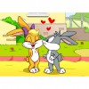 Kissing Rabbit - Full Round Diamond - 30x40cm