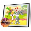 Kissing Rabbit - Full Round Diamond - 30x40cm