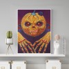 Pumpkin Skull - Special Shaped Diamond - 30x40cm