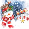 Christmas Snowman - Full Round Diamond - 30x30cm