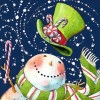 Bald Snowman - Full Round Diamond - 30*30cm