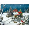 Cart in Snow - Full Square Diamond - 50x40cm