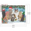 Christmas Cats - Full Round Diamond - 50x40cm