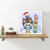 Owl and Penguin - Full Round Diamond - 30x30cm