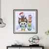 Owl and Penguin - Full Round Diamond - 30x30cm