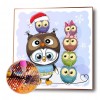Owl and Penguin - Full Round Diamond - 30x30cm