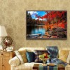 Fall Leaves Lake - Full Diamond Painting - 40x30cm
