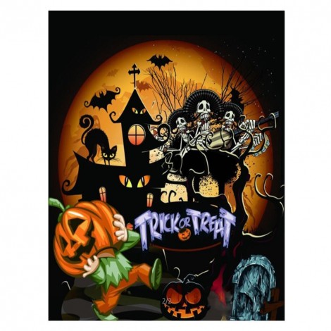 Halloween House - Full Round Diamond - 40x30cm