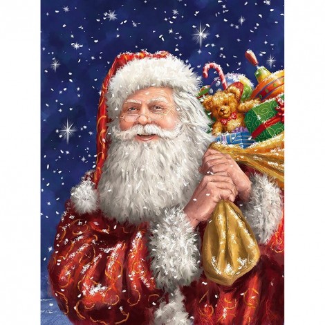 Santa Claus - Full Round Diamond - 30x40cm