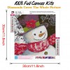 Christmas Snowman - Full Round Diamond - 30x30cm