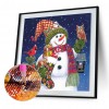 Christmas Snowman - Full Round Diamond - 30x30cm