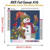 Christmas Snowman - Full Round Diamond - 30x30cm