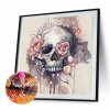 Resin Full Round Diamond Painting Skeleton Flower Handmade Picture Craft