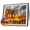 Wooden House - Full Round Diamond - 40*30cm