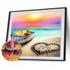 Beach Boat - Square Diamond - 50x40cm