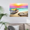 Beach Boat - Square Diamond - 50x40cm