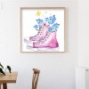 DIY 5D Shoes Flower in Rain Full Round Diamond Painting Kit for Home Decor