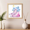 DIY 5D Shoes Flower in Rain Full Round Diamond Painting Kit for Home Decor