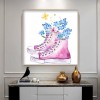 DIY 5D Shoes Flower in Rain Full Round Diamond Painting Kit for Home Decor
