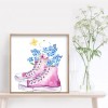 DIY 5D Shoes Flower in Rain Full Round Diamond Painting Kit for Home Decor