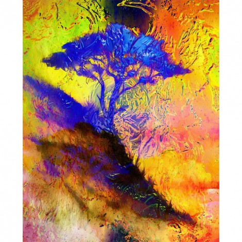 Blue Tree Home - Full Round Diamond - 40x50cm